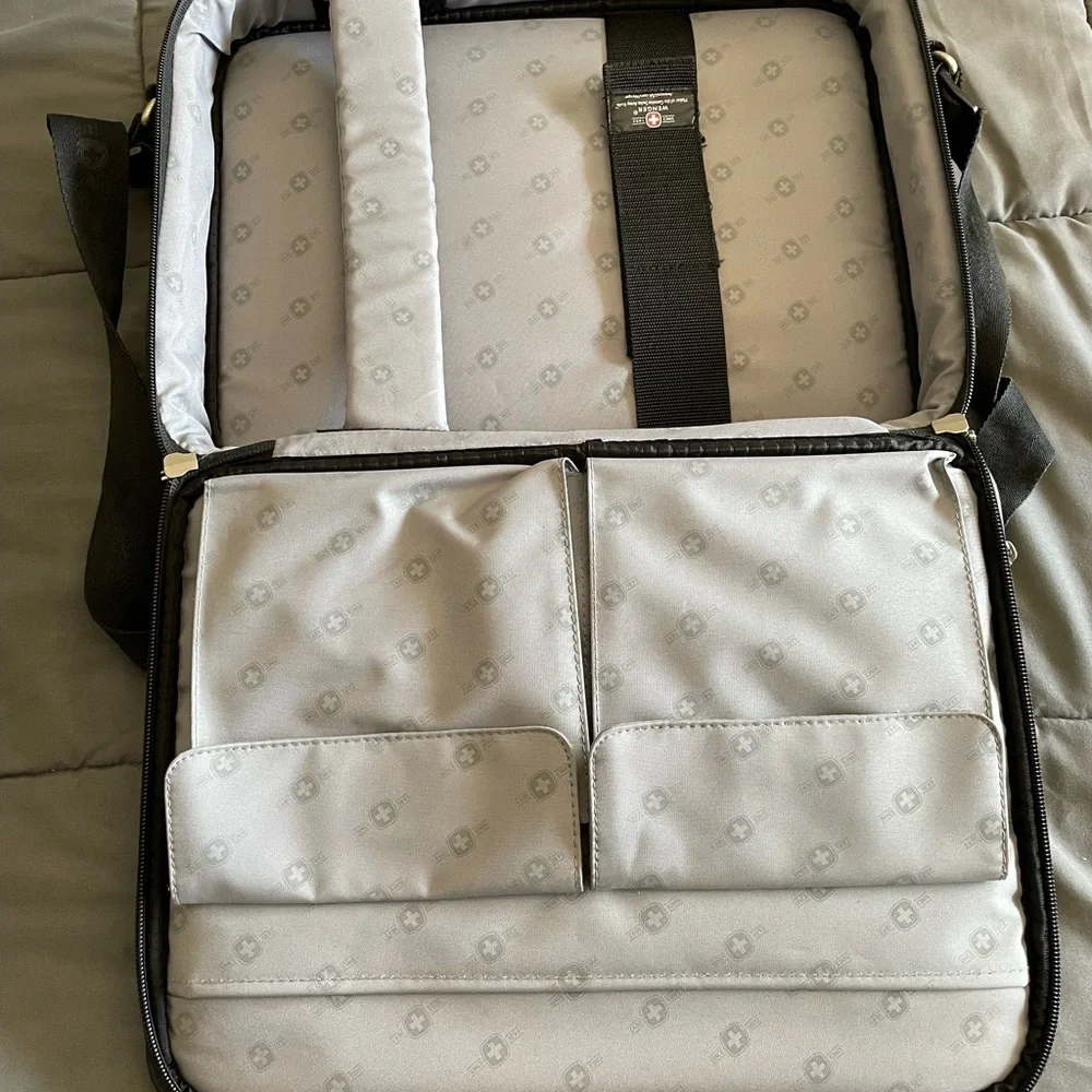 SwissGear Laptop Briefcase Bag Black 16”x12” Fits 15.6” Laptop Shoulder Strap
